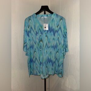 NWOT Mountain Mamas Split Sleeve Tunic in Pastel Tie Dye